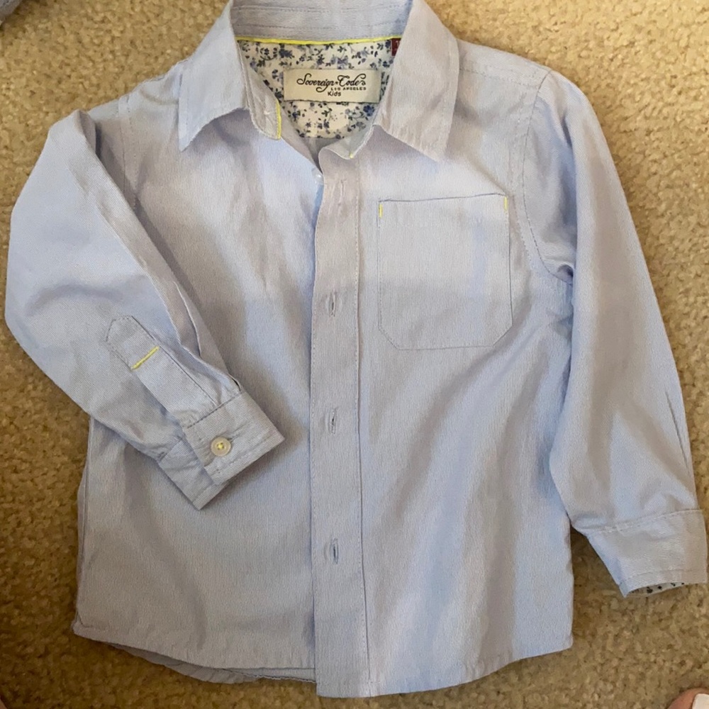 Boys button down shirt blue